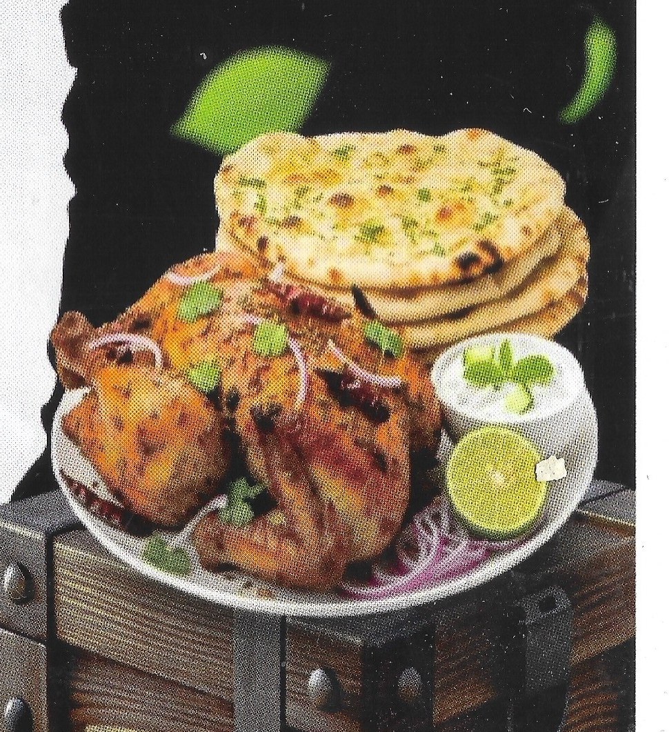 Roast chicken with fresh naan at Today Shawarma